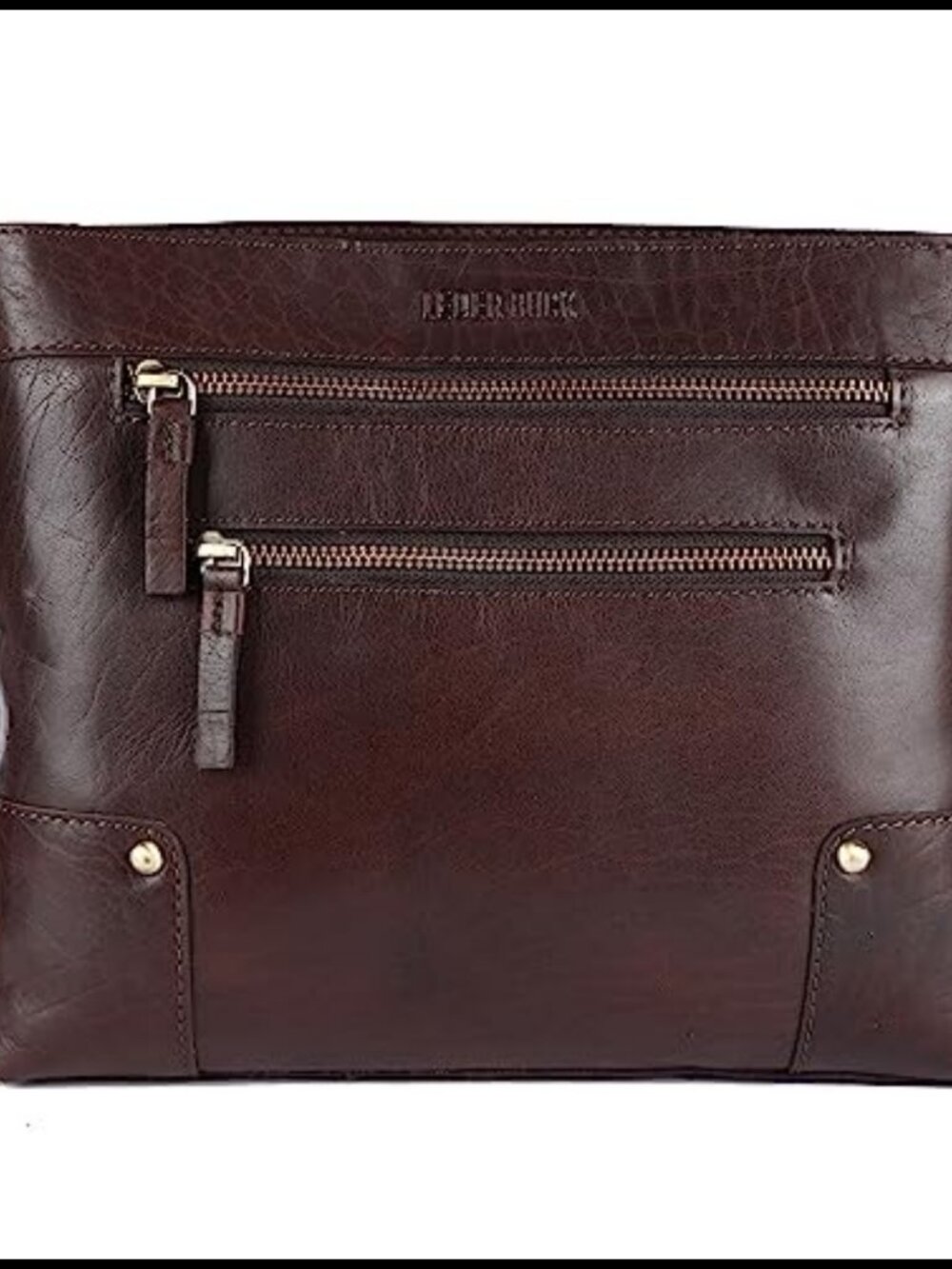 Genuine Leather Crossbody Bag Handmade Triple Zip Sling Purse Adjustable Strap